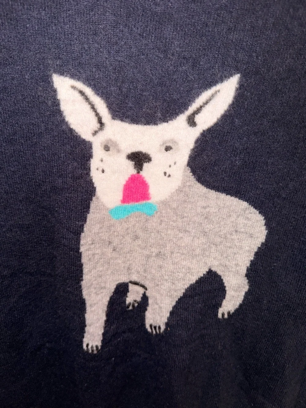 J.Crew Blue French Bulldog Sweater